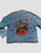 Chaqueta de Mezclilla Unisex Oversize Con Parches de Lentejuelas Diseño Platillo Volador - Miniatura 7