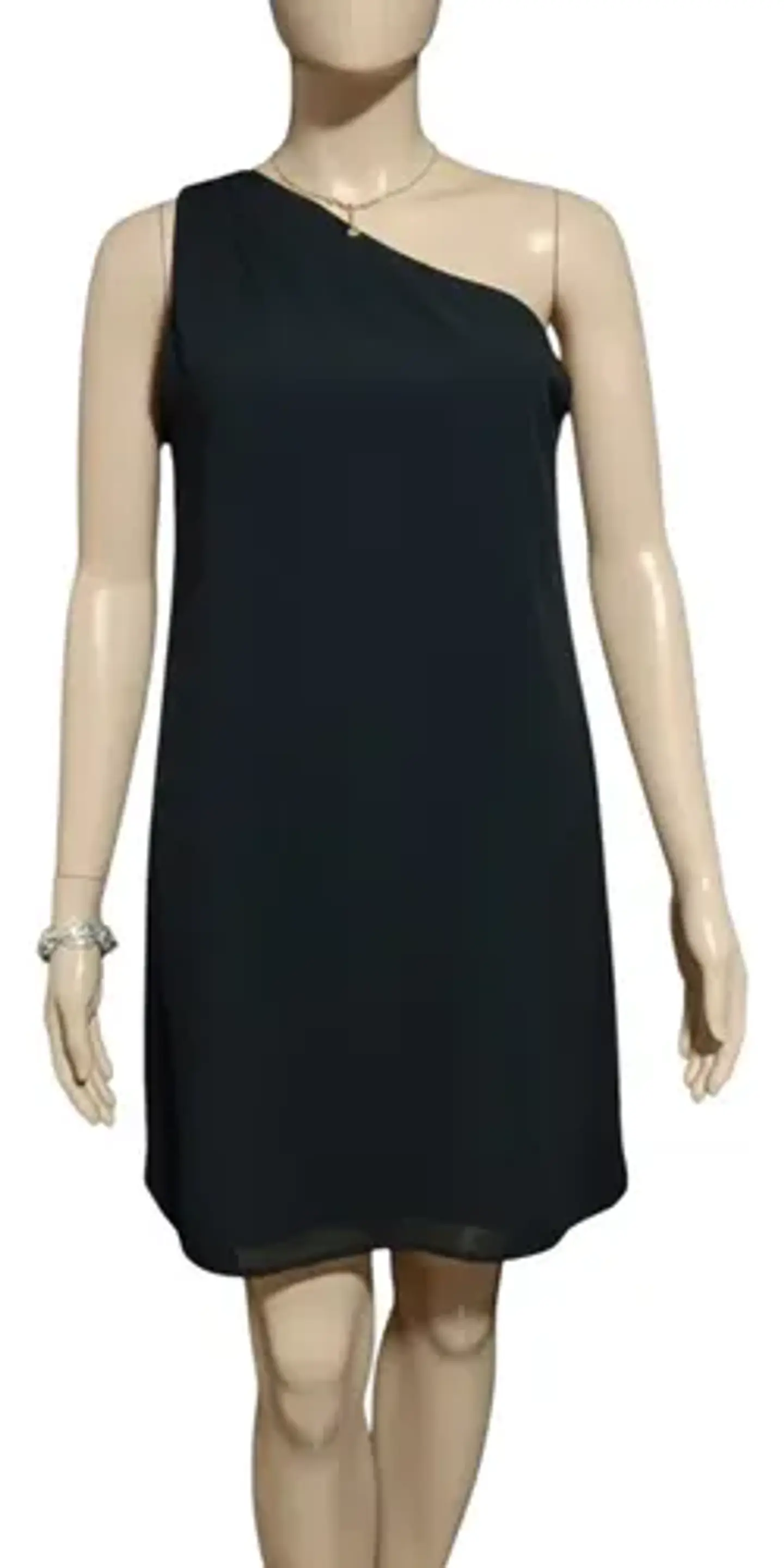 Vestido De Fiesta Eva Mendes_un Hombro Capa Superpuesta T. L 2