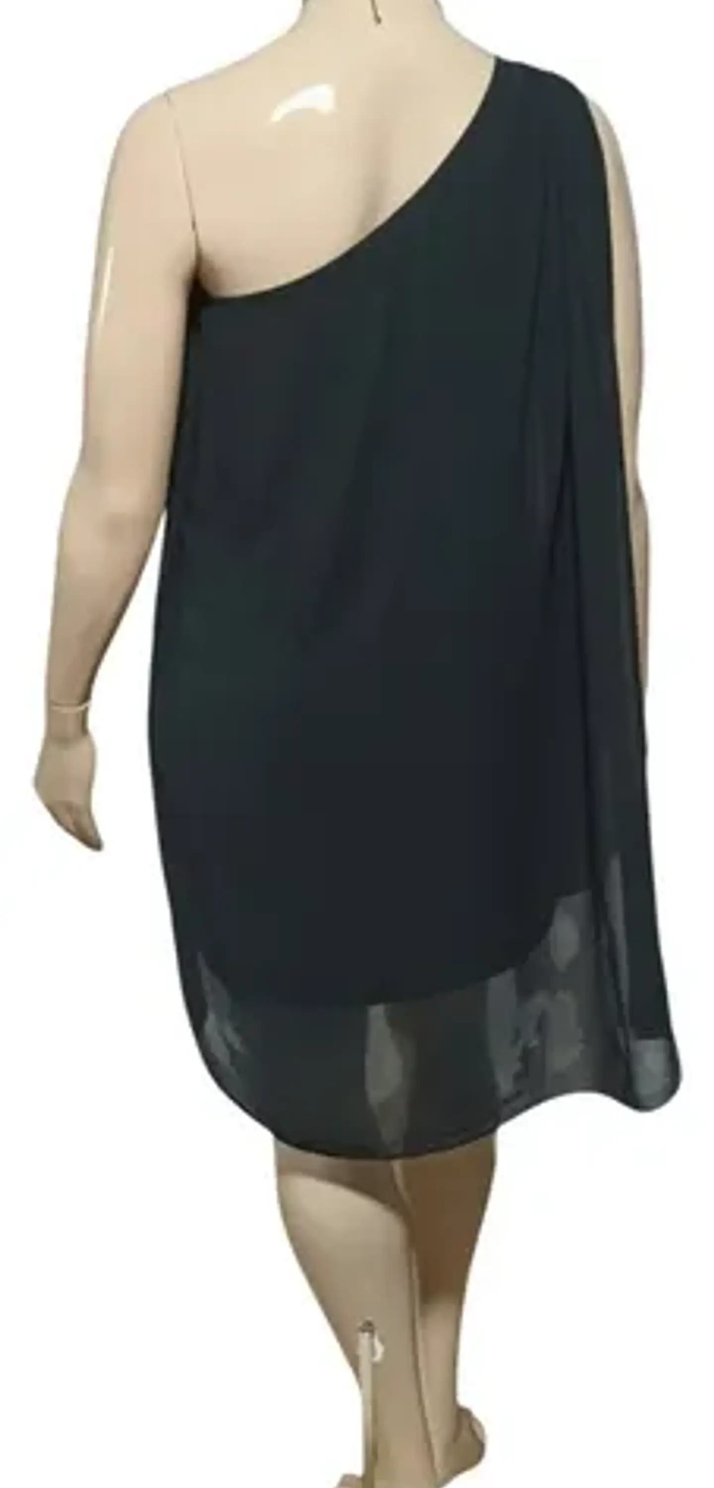 Vestido De Fiesta Eva Mendes_un Hombro Capa Superpuesta T. L 5