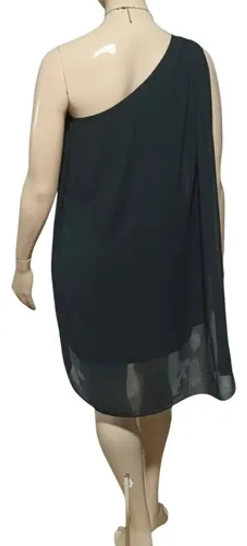 Vestido De Fiesta Eva Mendes_un Hombro Capa Superpuesta T. L 5