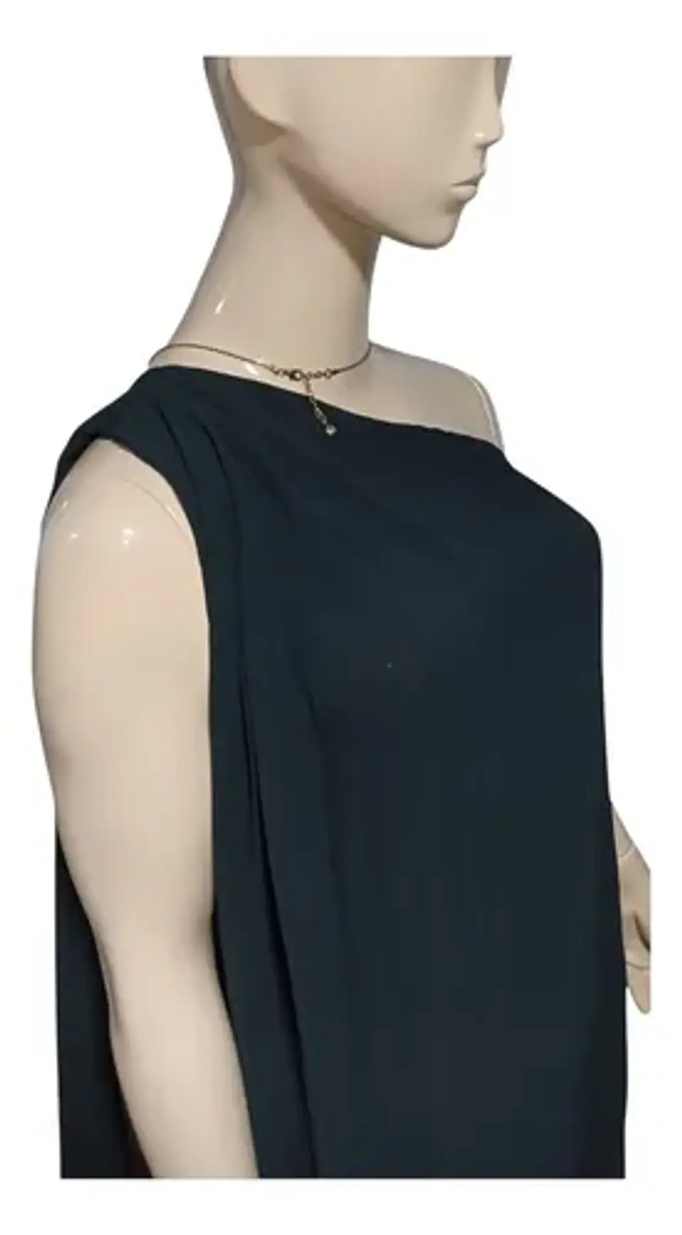 Vestido De Fiesta Eva Mendes_un Hombro Capa Superpuesta T. L 6