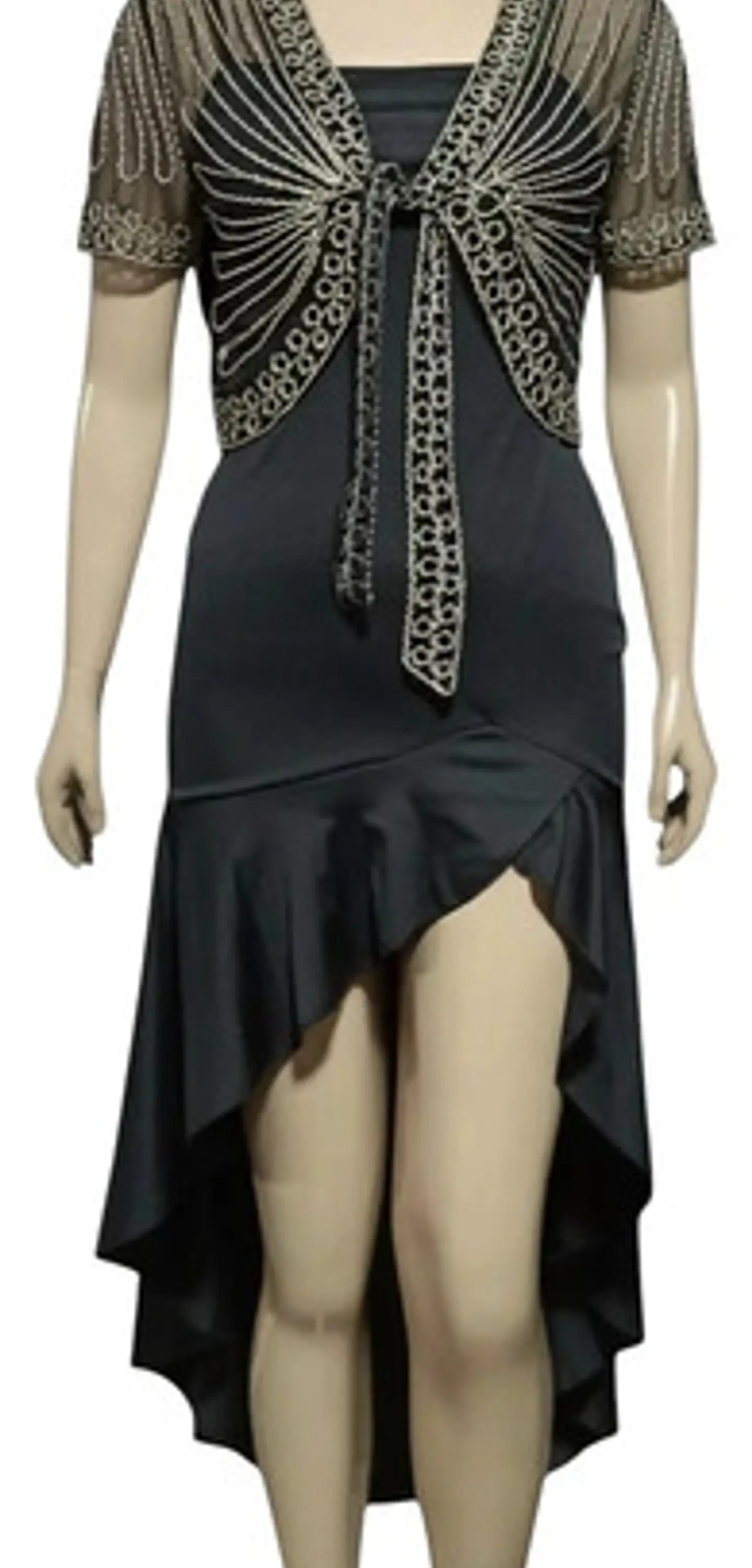 Vestido De Fiesta Ajustado Asimétrico Con Bolero Talla M 2