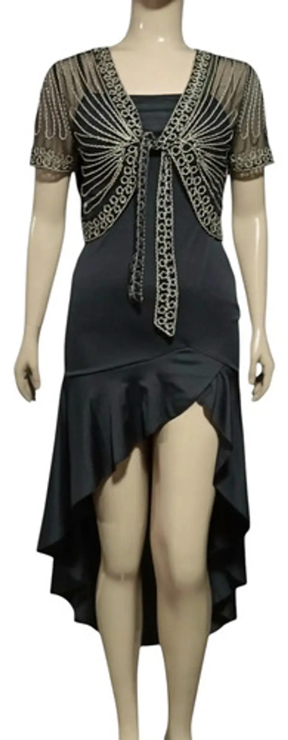 Vestido De Fiesta Ajustado Asimétrico Con Bolero Talla M 2