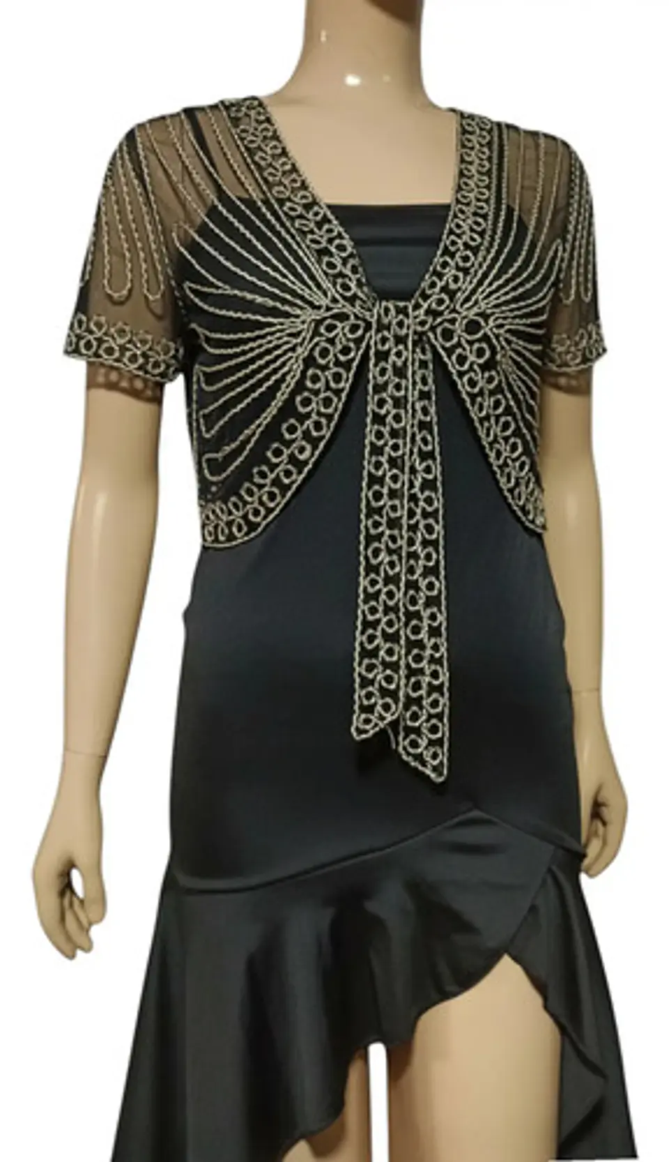 Vestido De Fiesta Ajustado Asimétrico Con Bolero Talla M 8