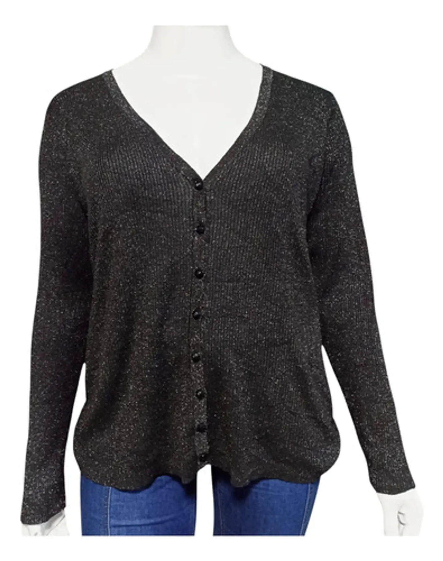 Cardigan De Lúrex Negro Ashley Stewart Talla Grande 2xl 5