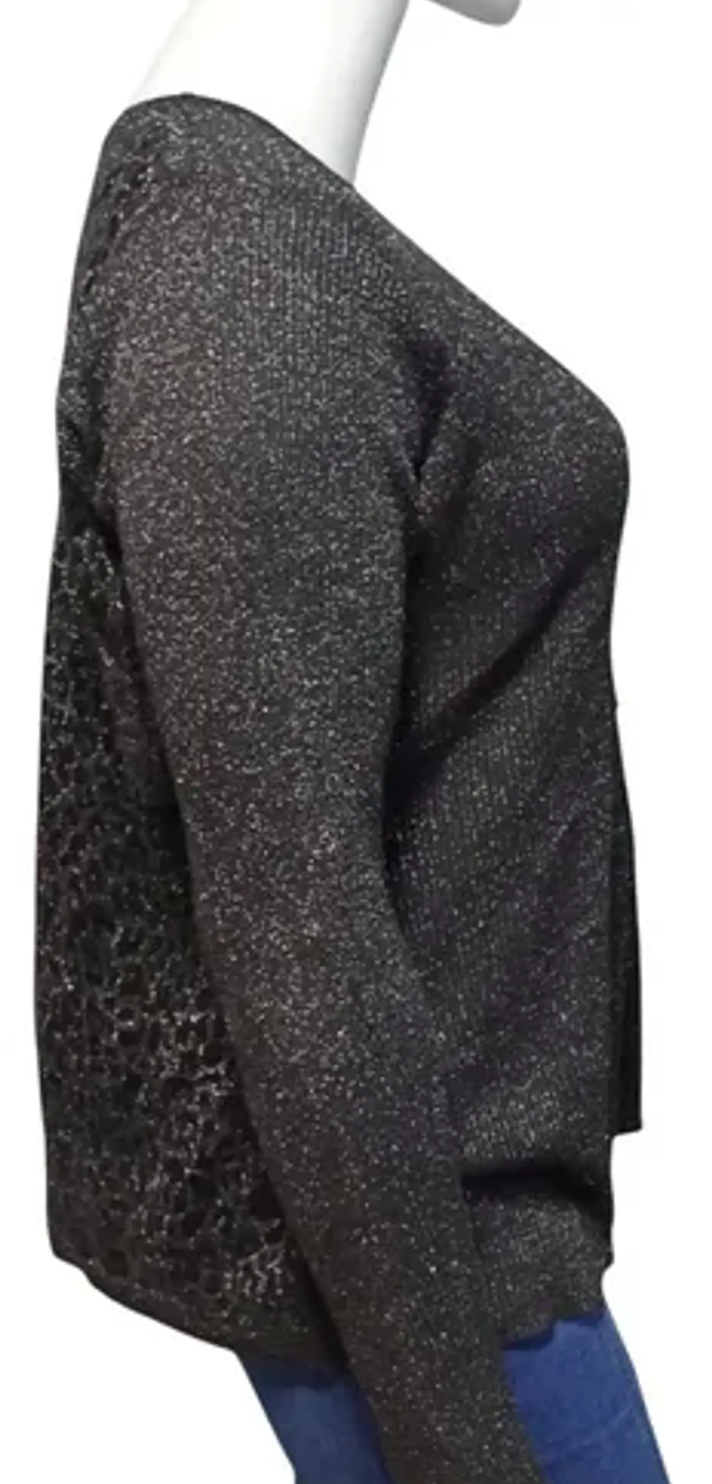 Cardigan De Lúrex Negro Ashley Stewart Talla Grande 2xl 6