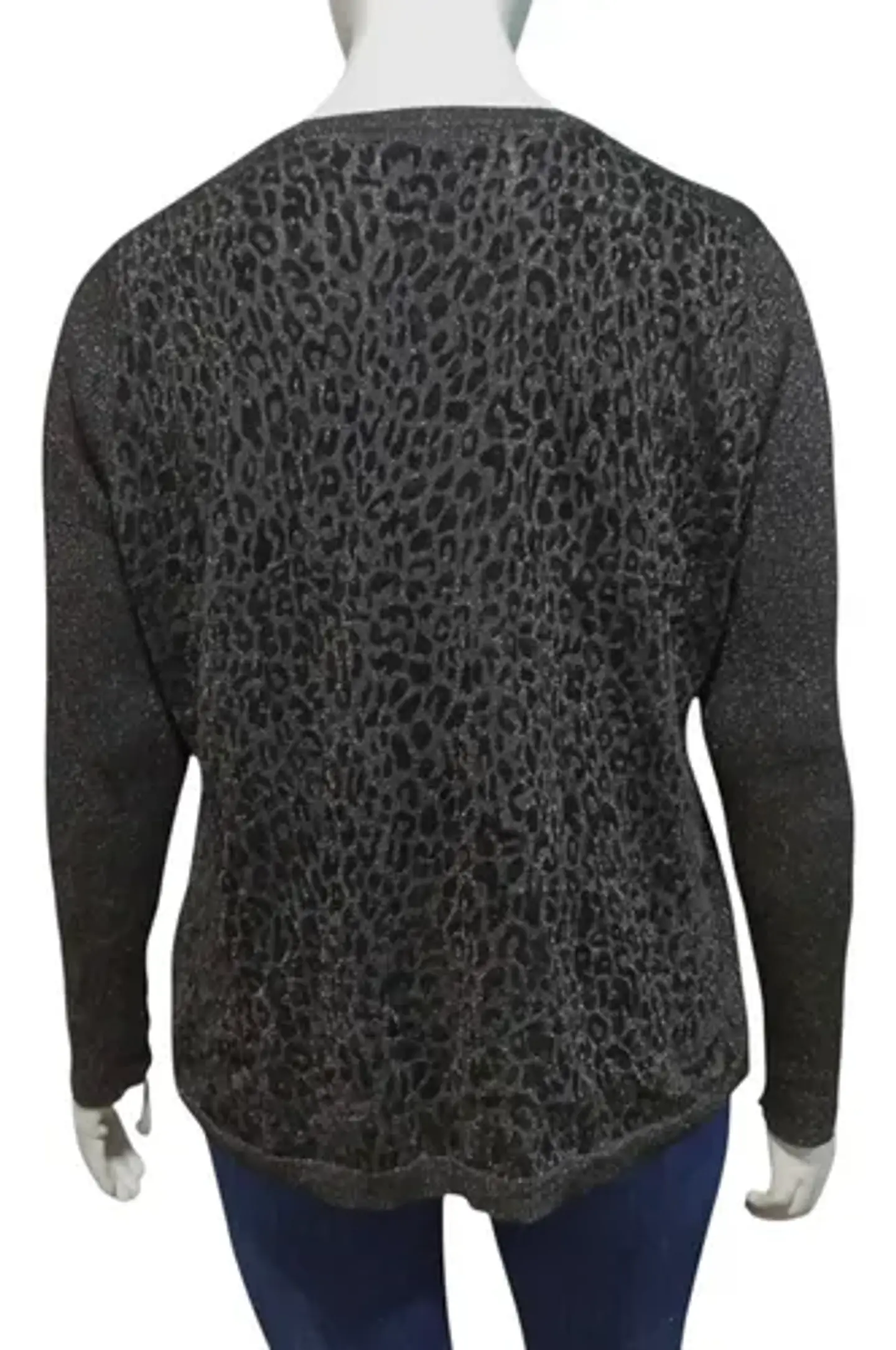 Cardigan De Lúrex Negro Ashley Stewart Talla Grande 2xl 7
