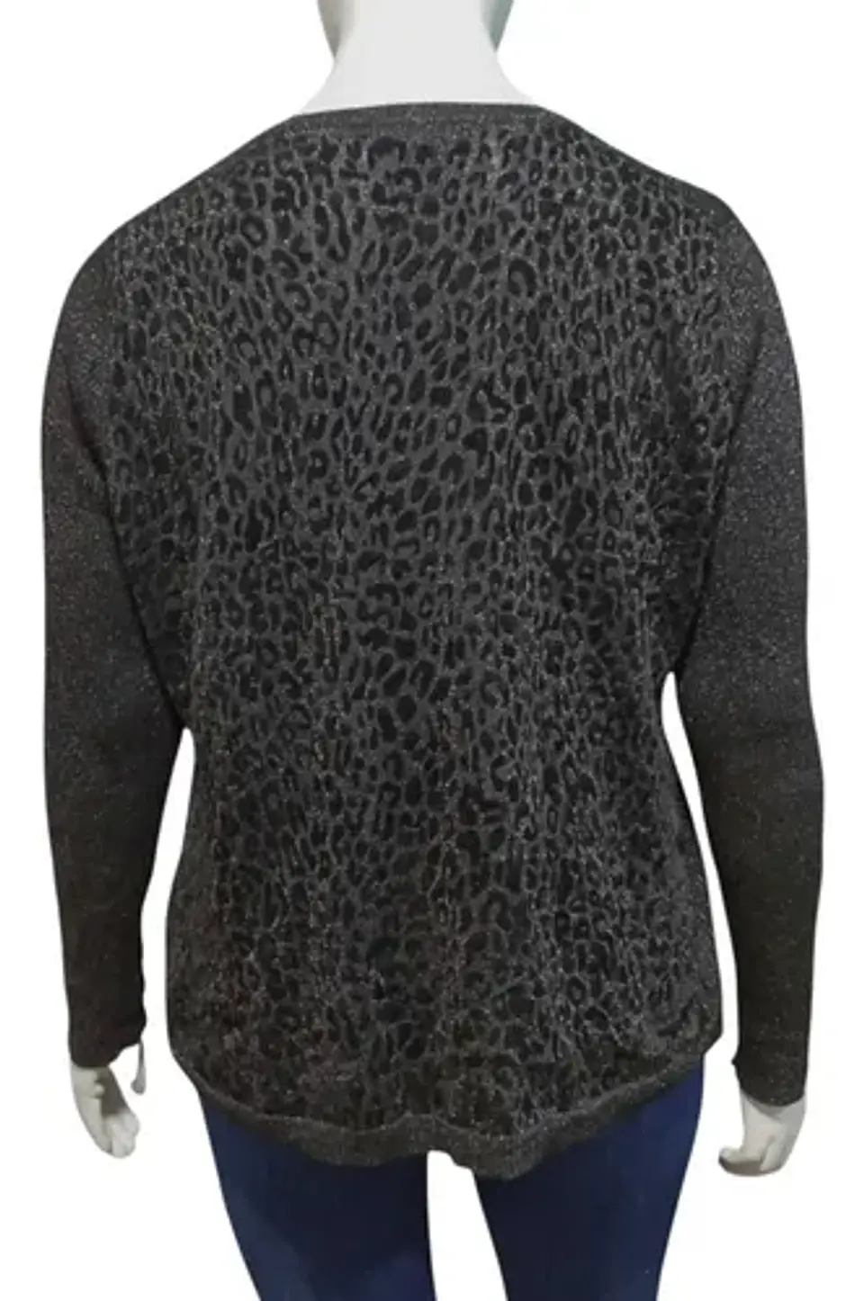 Cardigan De Lúrex Negro Ashley Stewart Talla Grande 2xl 7