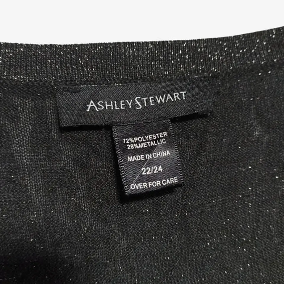 Cardigan De Lúrex Negro Ashley Stewart Talla Grande 2xl 10