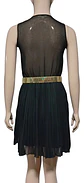 Vestido Formal Coctel De Gasa Negra Falda Plisada Talla M - Miniatura 5