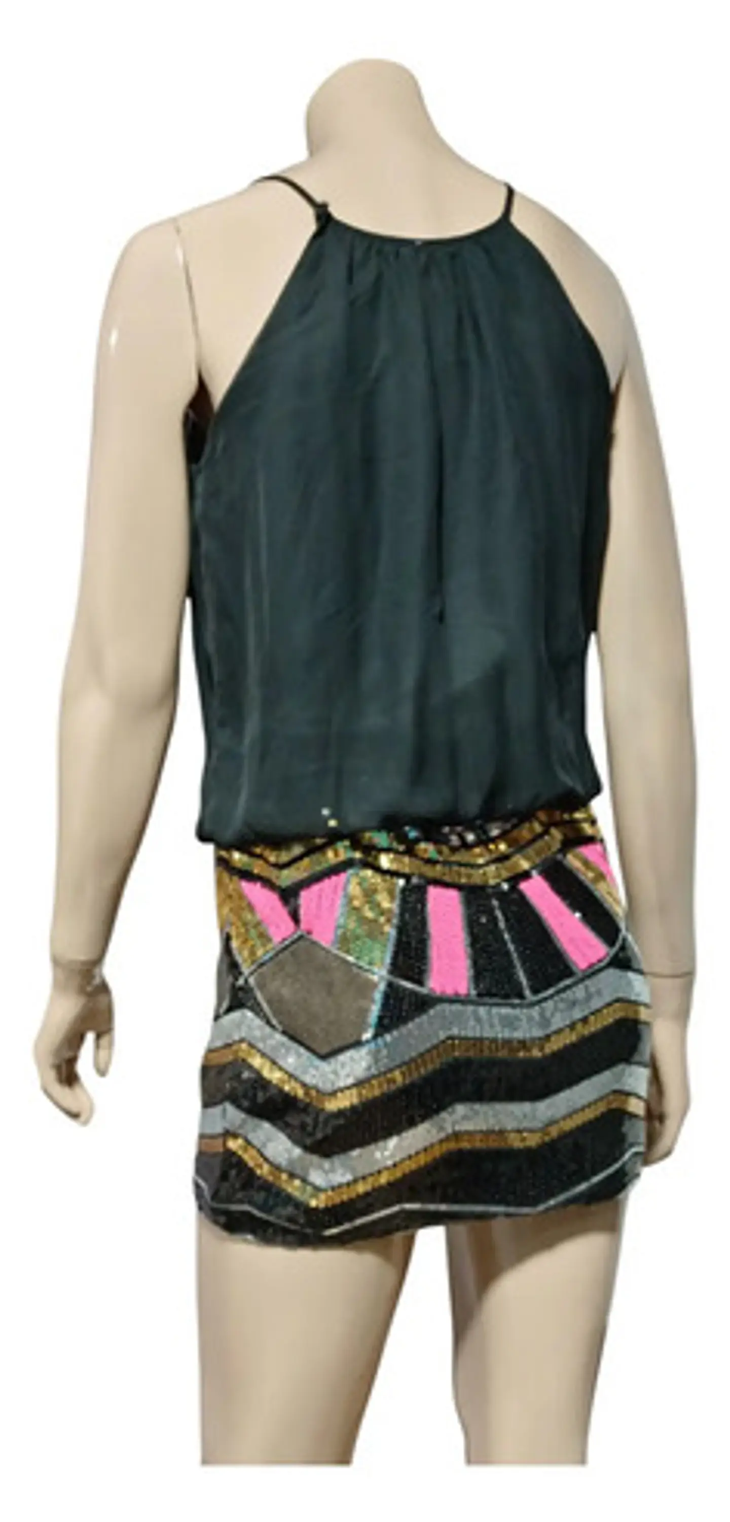 Vestido De Fiesta Con Mini Falda De Lentejuelas Talla S 6