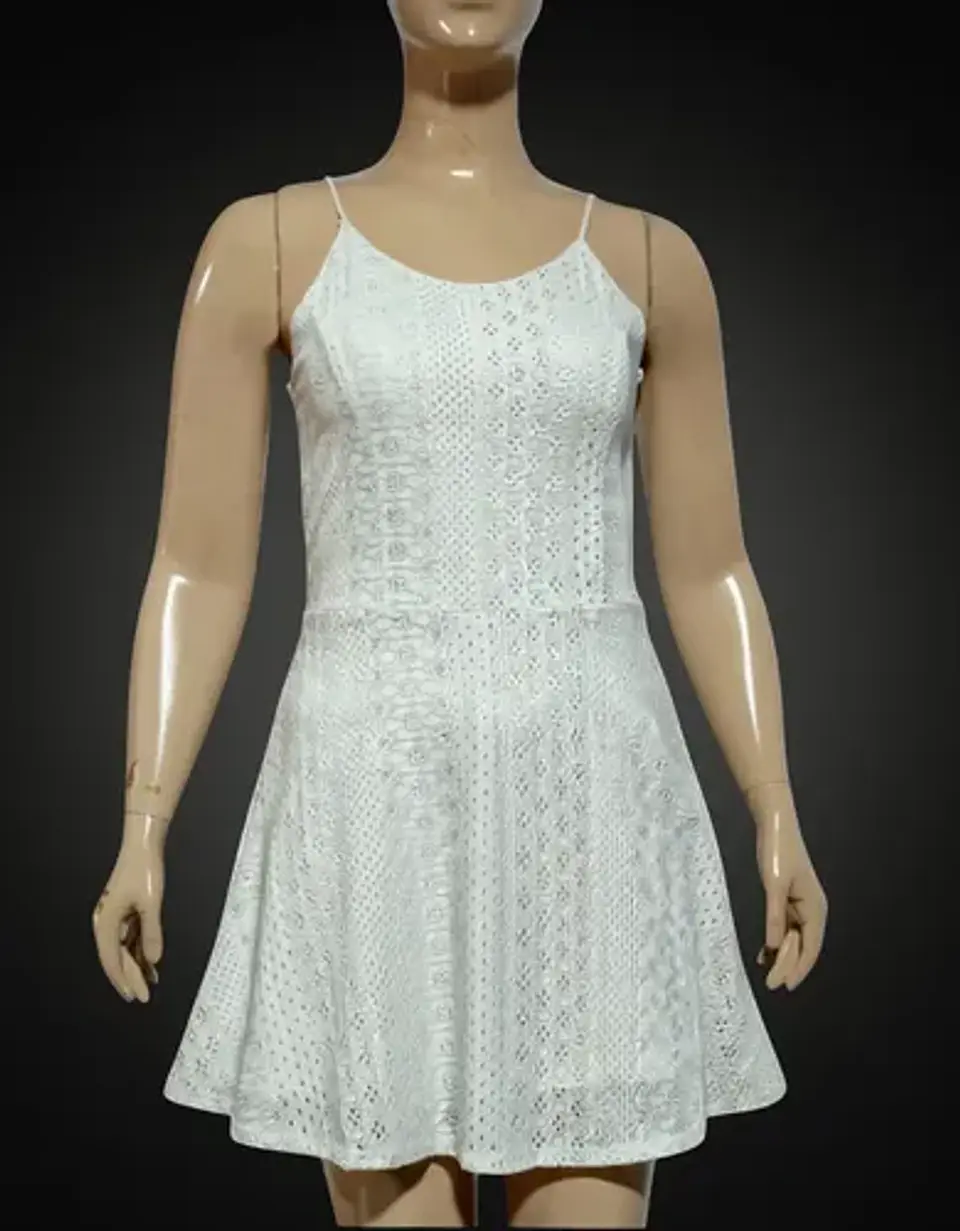 Vestido Blanco Corto Con Tirantes - Marquis Talla L 2