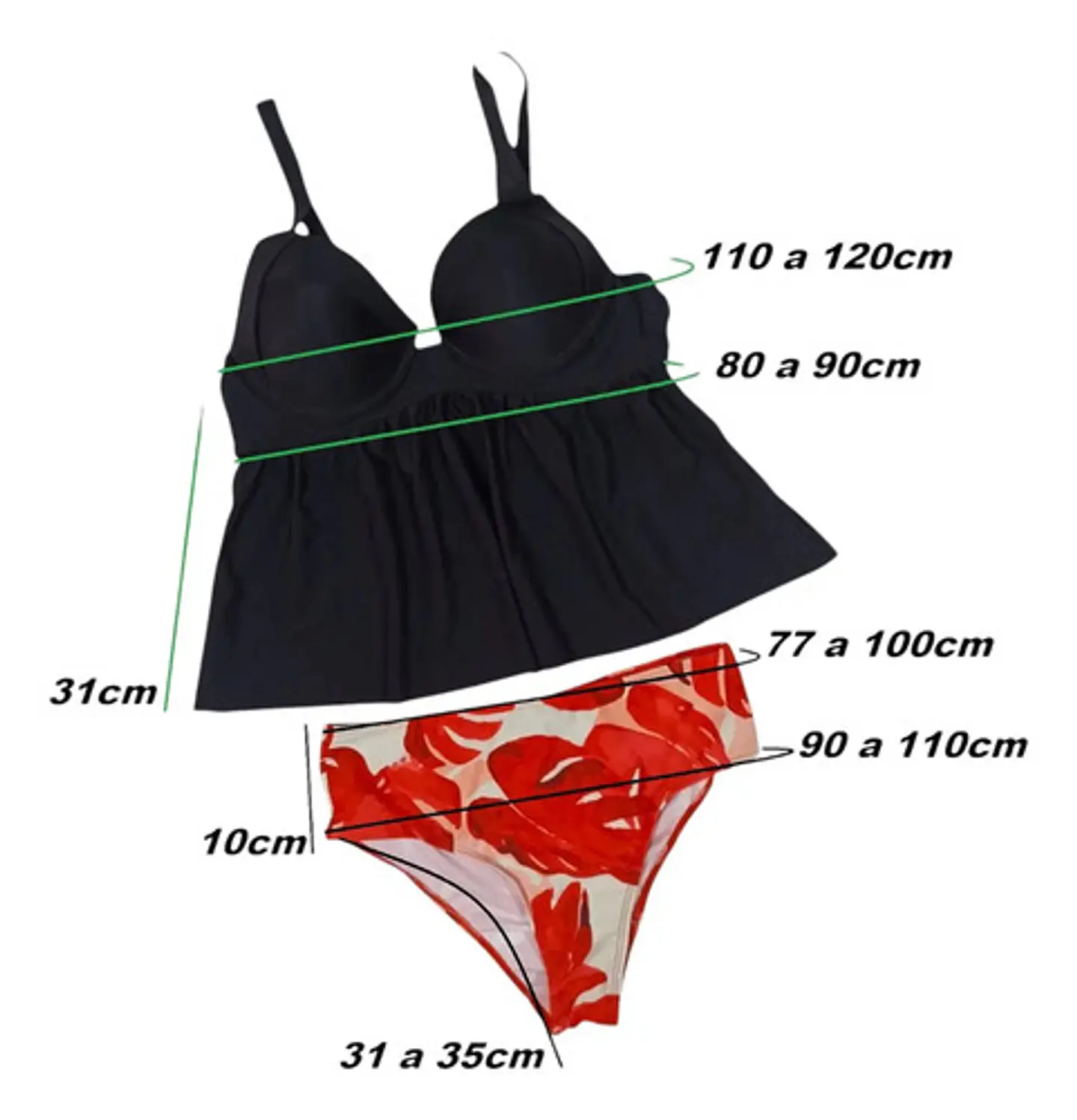 Traje De Baño De 2 Piezas Tankini Beachsissi Talla L - Xl 8