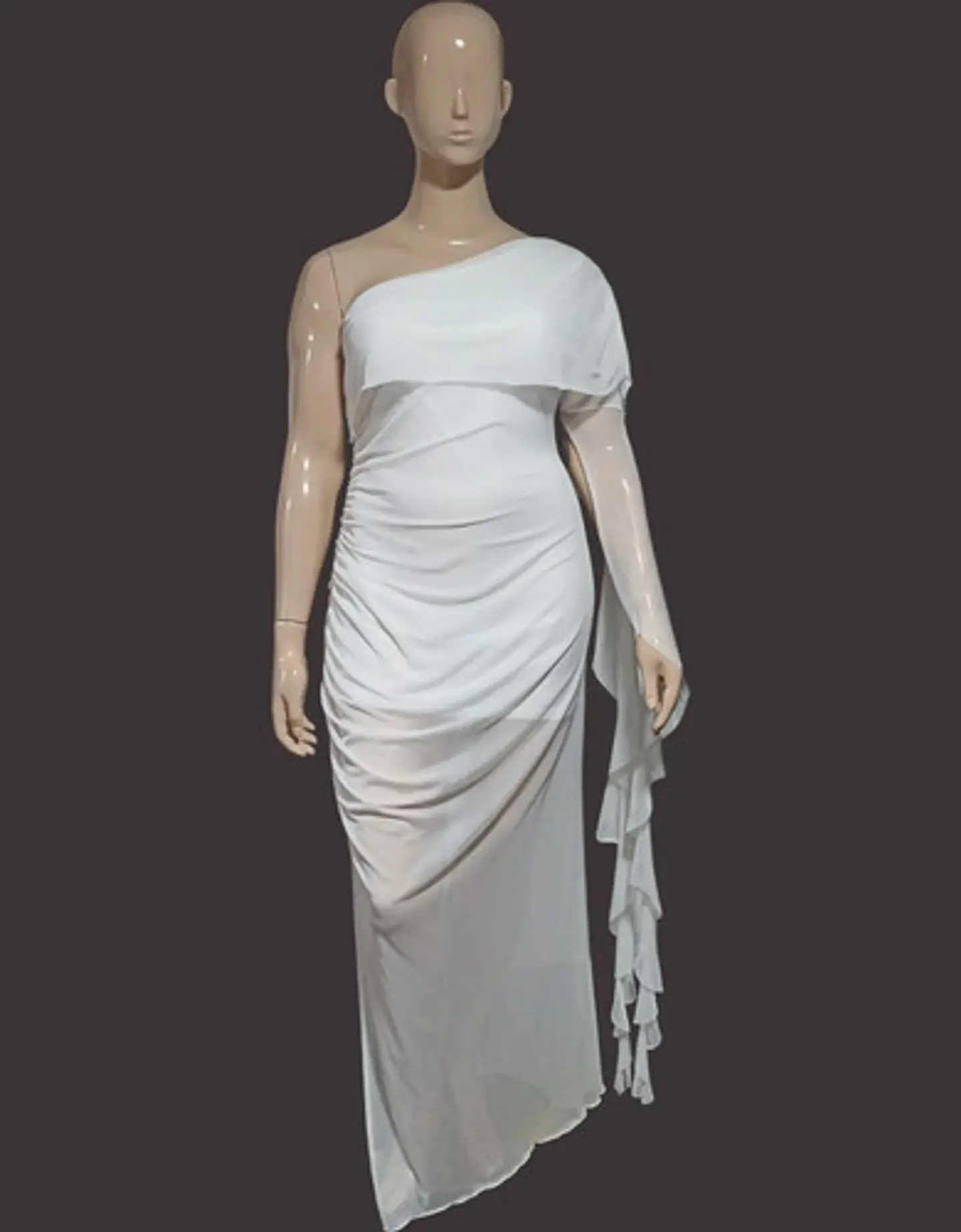 Vestido Blanco De Fiesta Importado - Tallas Grandes 2xl 3