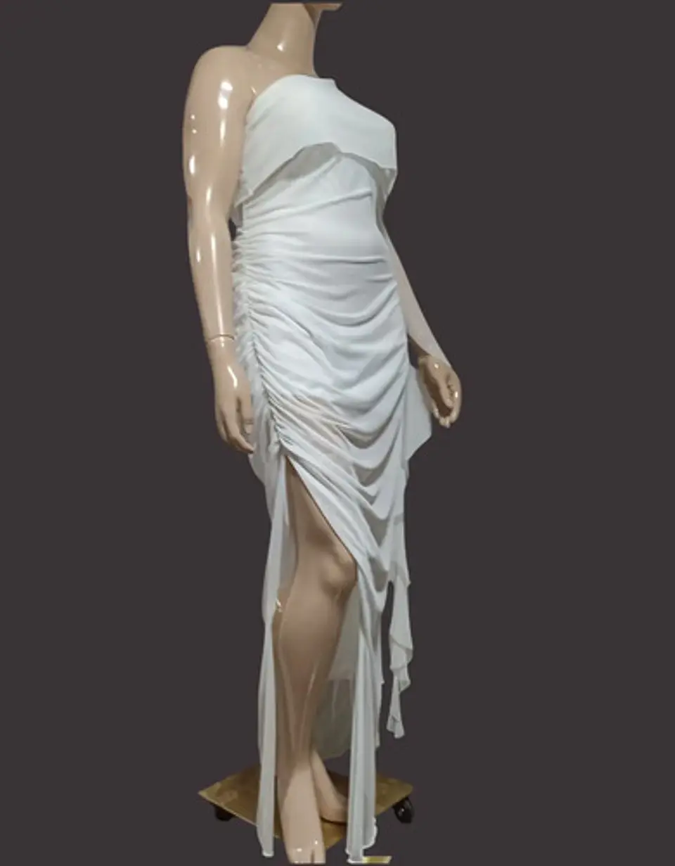 Vestido Blanco De Fiesta Importado - Tallas Grandes 2xl 6