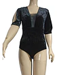 Body De Plush Con Escote Traslucido Mangas 3/4 - Talla M - L - Miniatura 3