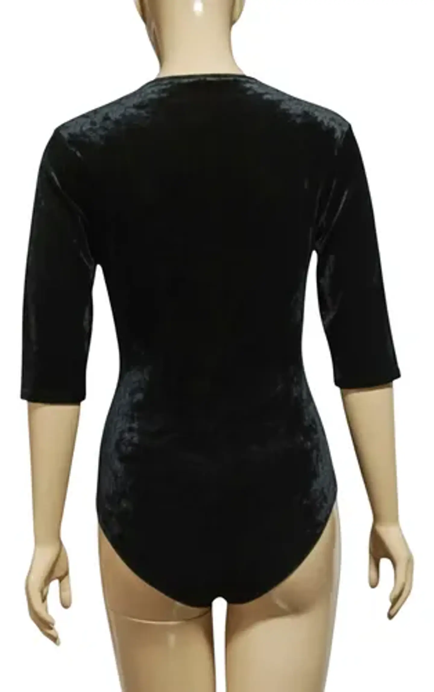 Body De Plush Con Escote Traslucido Mangas 3/4 - Talla M - L 5