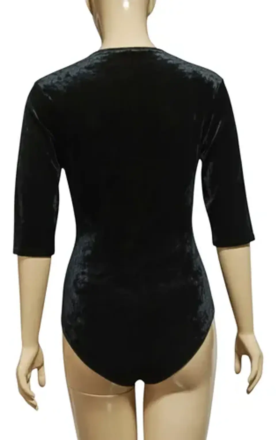 Body De Plush Con Escote Traslucido Mangas 3/4 - Talla M - L 5