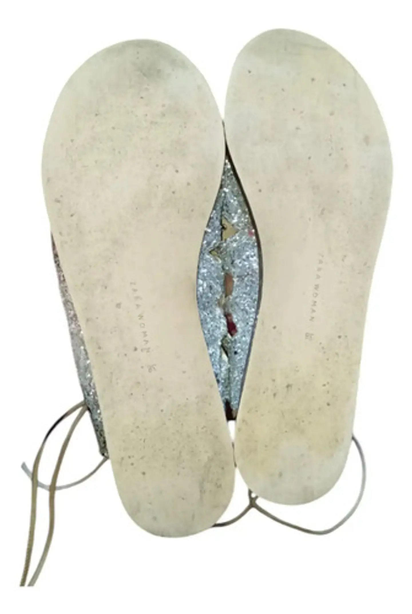Sandalias Zara Plateadas Glitter Estilo Gladiadoras Talla 38 8