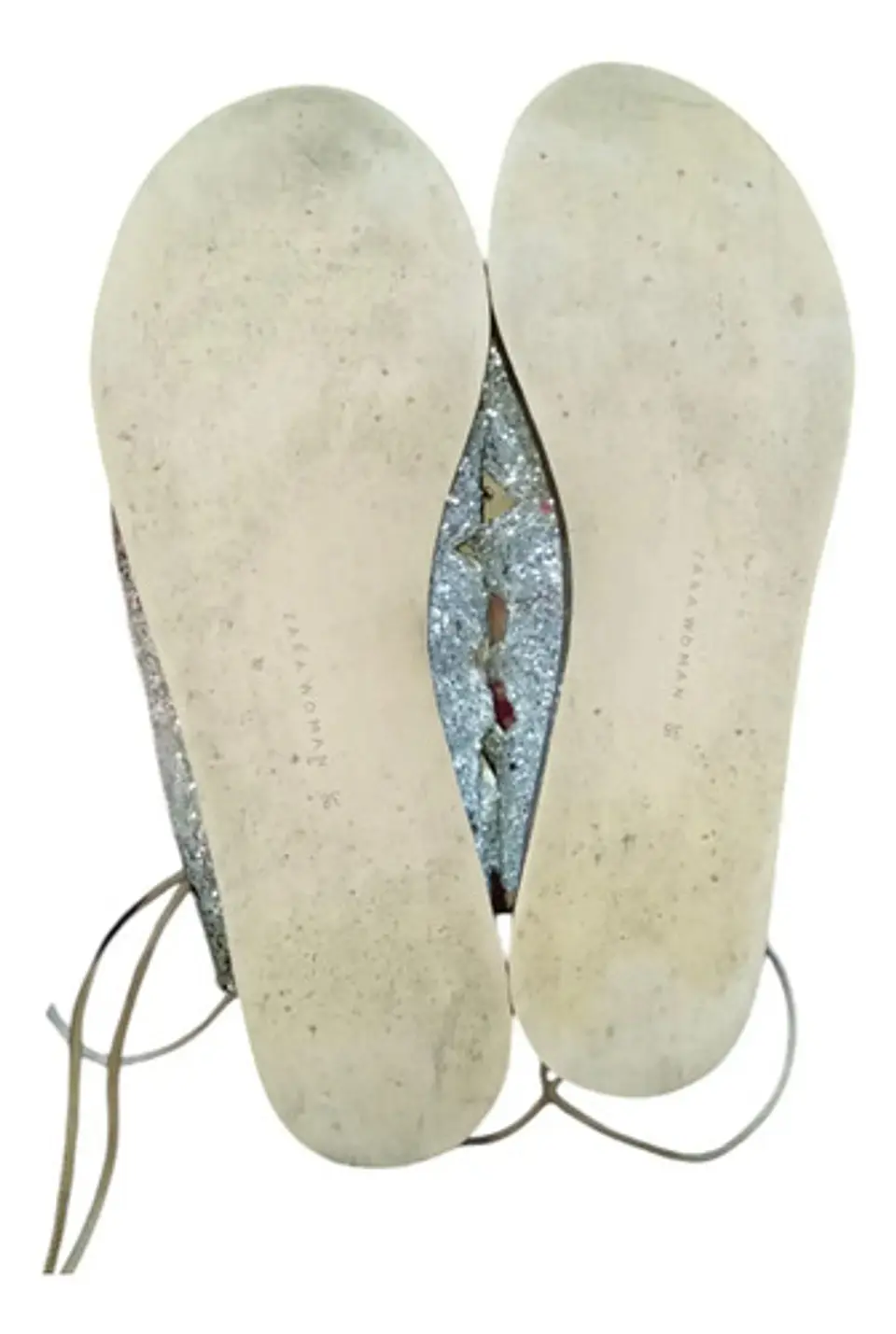 Sandalias Zara Plateadas Glitter Estilo Gladiadoras Talla 38 8
