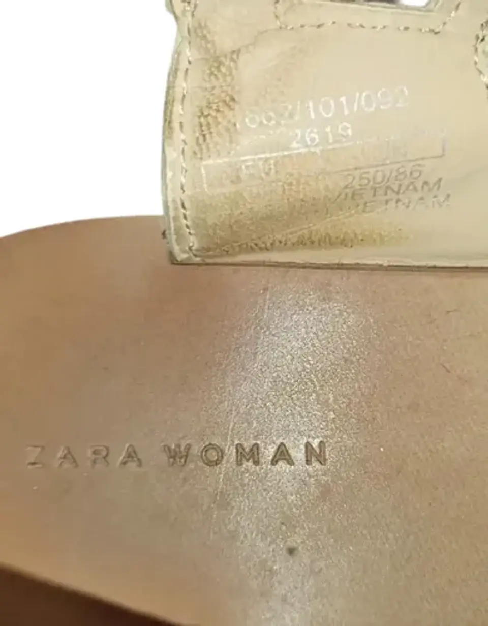 Sandalias Zara Plateadas Glitter Estilo Gladiadoras Talla 38 9