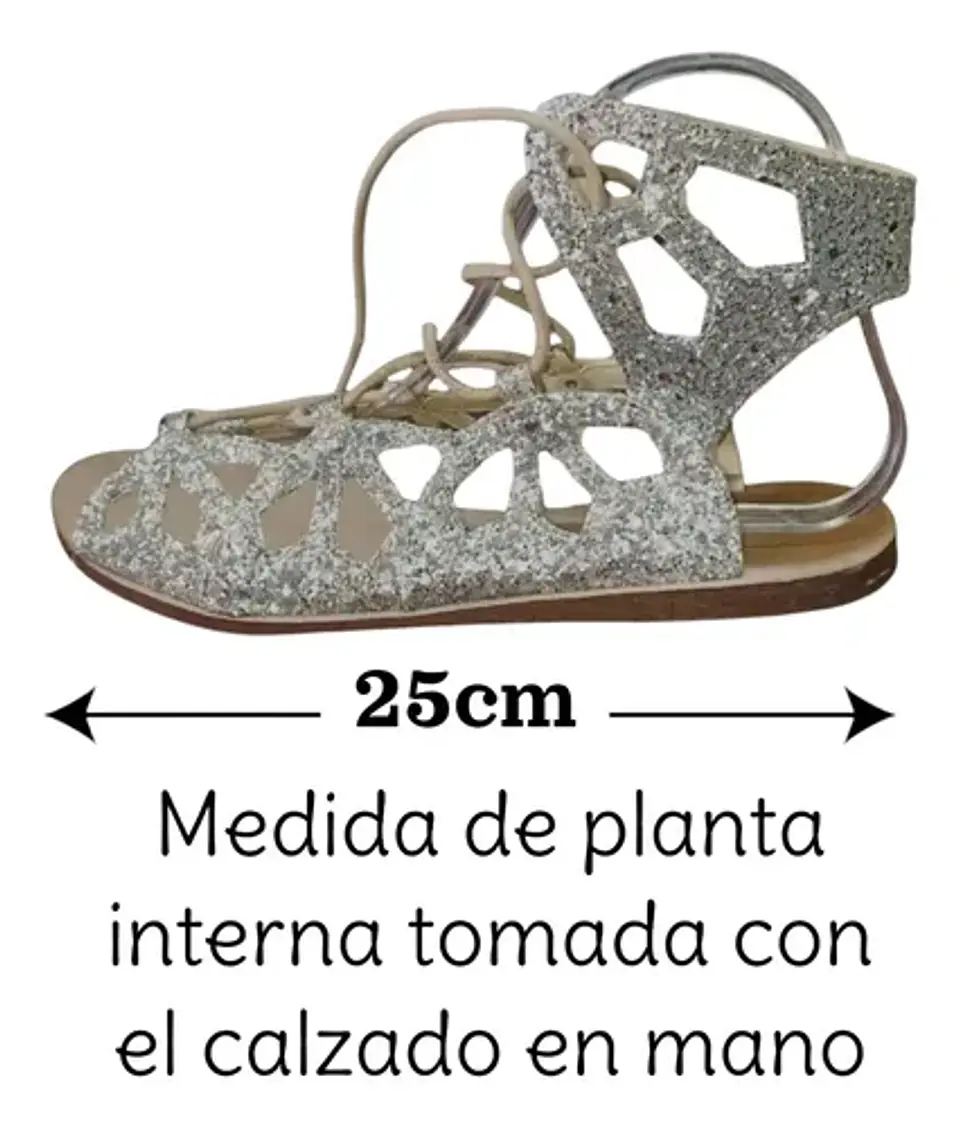 Sandalias Zara Plateadas Glitter Estilo Gladiadoras Talla 38 10