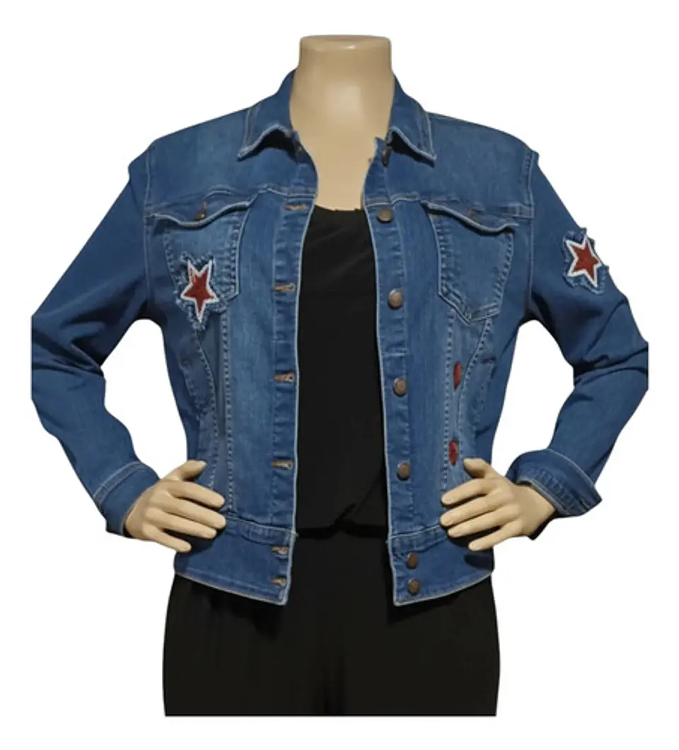 Chaqueta de Mezclilla Personalizada con Lentejuelas Diseño Betty Boop - Talla XL 5
