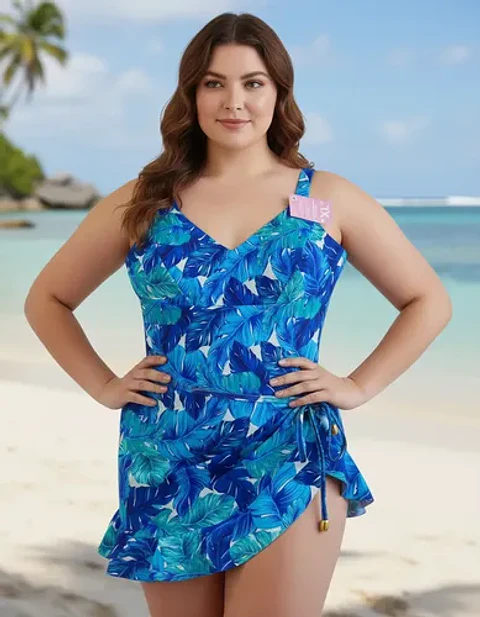 Traje De Baño Reductor Modelador Con Faja + Pareo Talla Xl