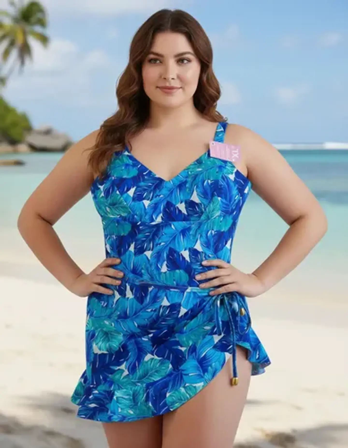 Traje De Baño Reductor Modelador Con Faja + Pareo Talla Xl 1