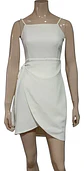 Vestido Formal Corto Blanco Marfil Atado A La Cintura - Miniatura 2