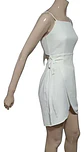 Vestido Formal Corto Blanco Marfil Atado A La Cintura - Miniatura 3