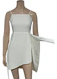 Vestido Formal Corto Blanco Marfil Atado A La Cintura - Miniatura 4