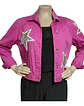 Chaqueta De Mezclilla Fucsia Con Lentejuelas Decorativas - Miniatura 3