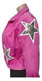 Chaqueta De Mezclilla Fucsia Con Lentejuelas Decorativas - Miniatura 5