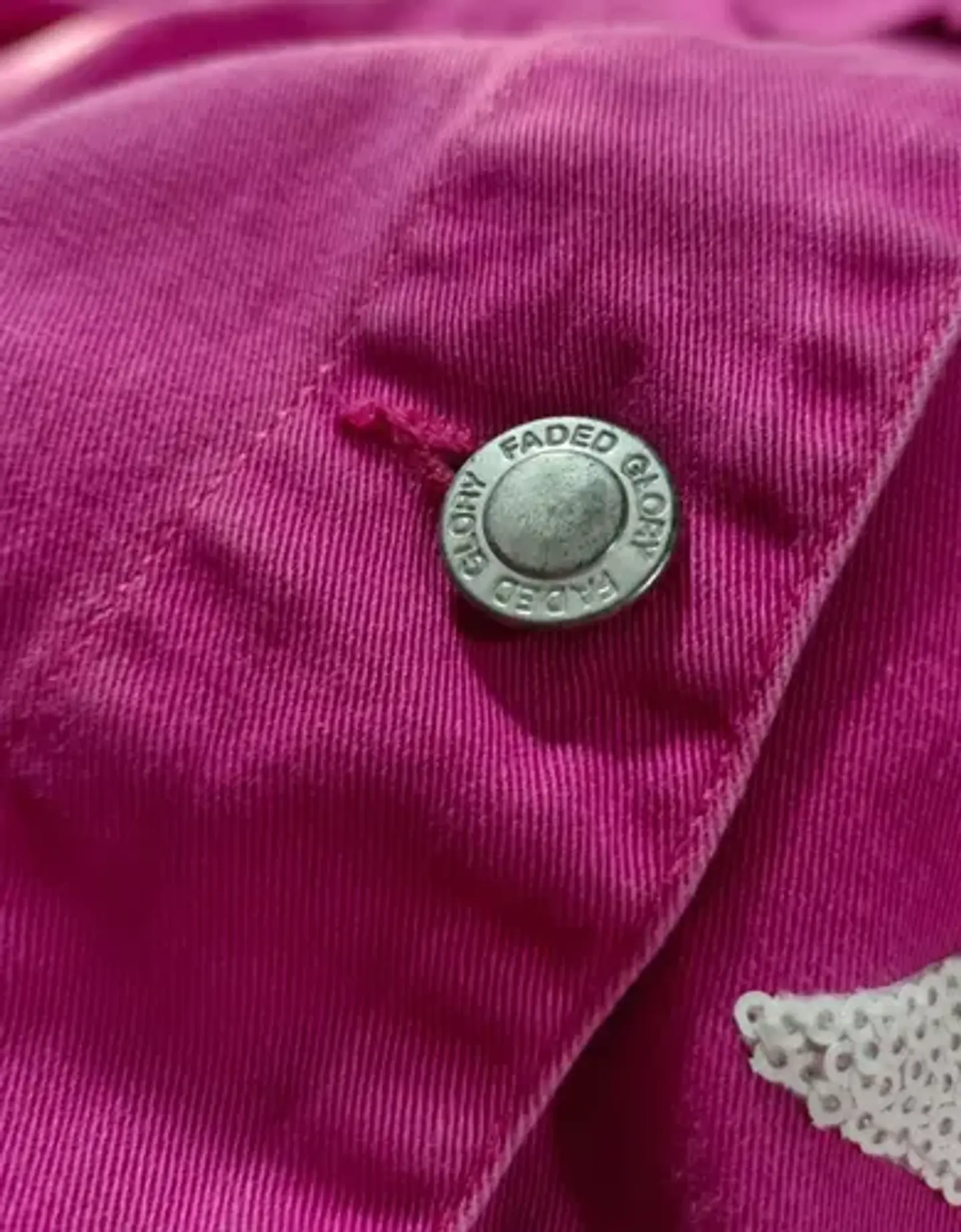 Chaqueta De Mezclilla Fucsia Con Lentejuelas Decorativas 10