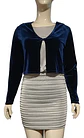Bolero De Fiesta Azul De Terciopelo Importado Talla M - Miniatura 2