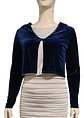 Bolero De Fiesta Azul De Terciopelo Importado Talla M - Miniatura 4