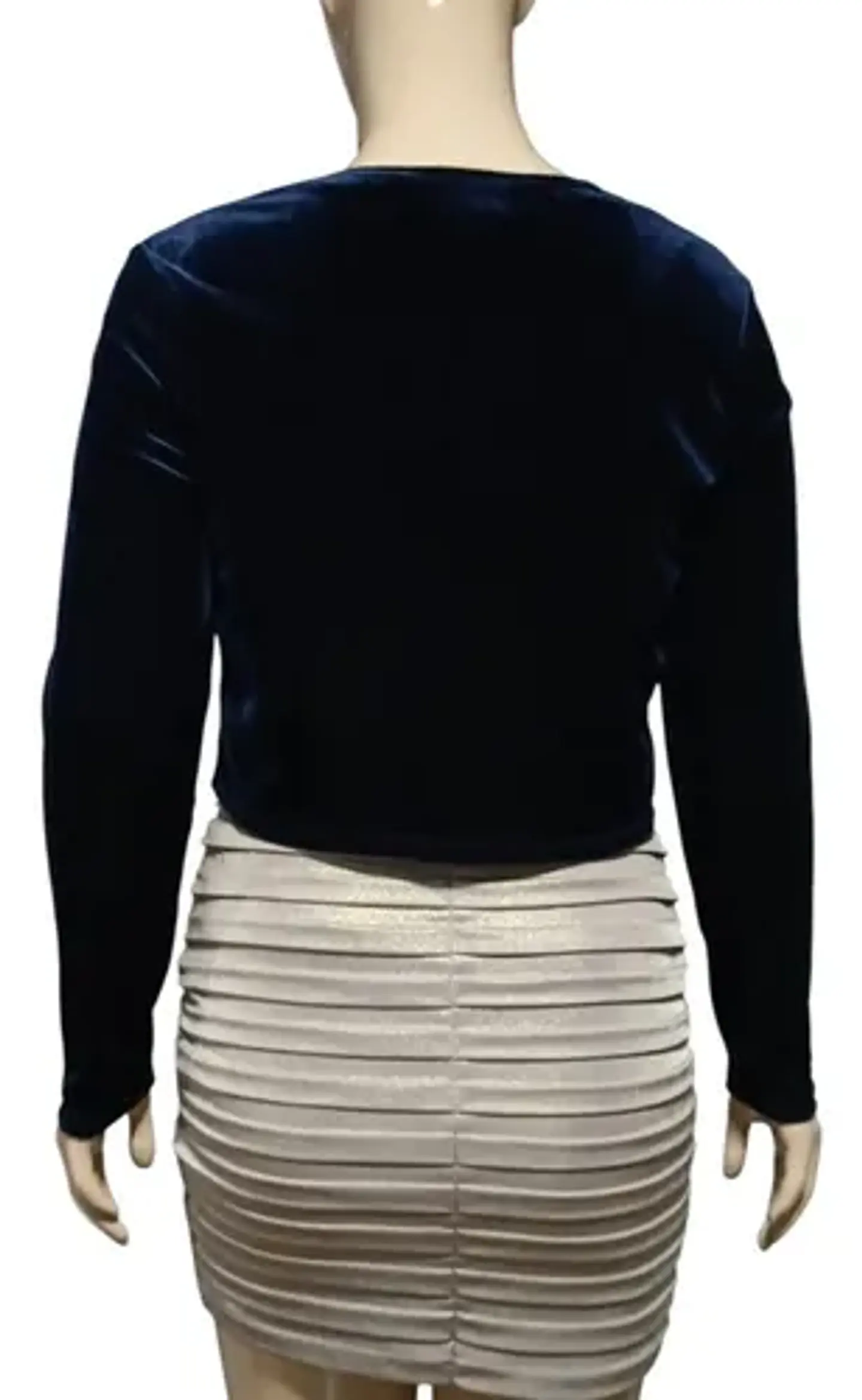 Bolero De Fiesta Azul De Terciopelo Importado Talla M 5