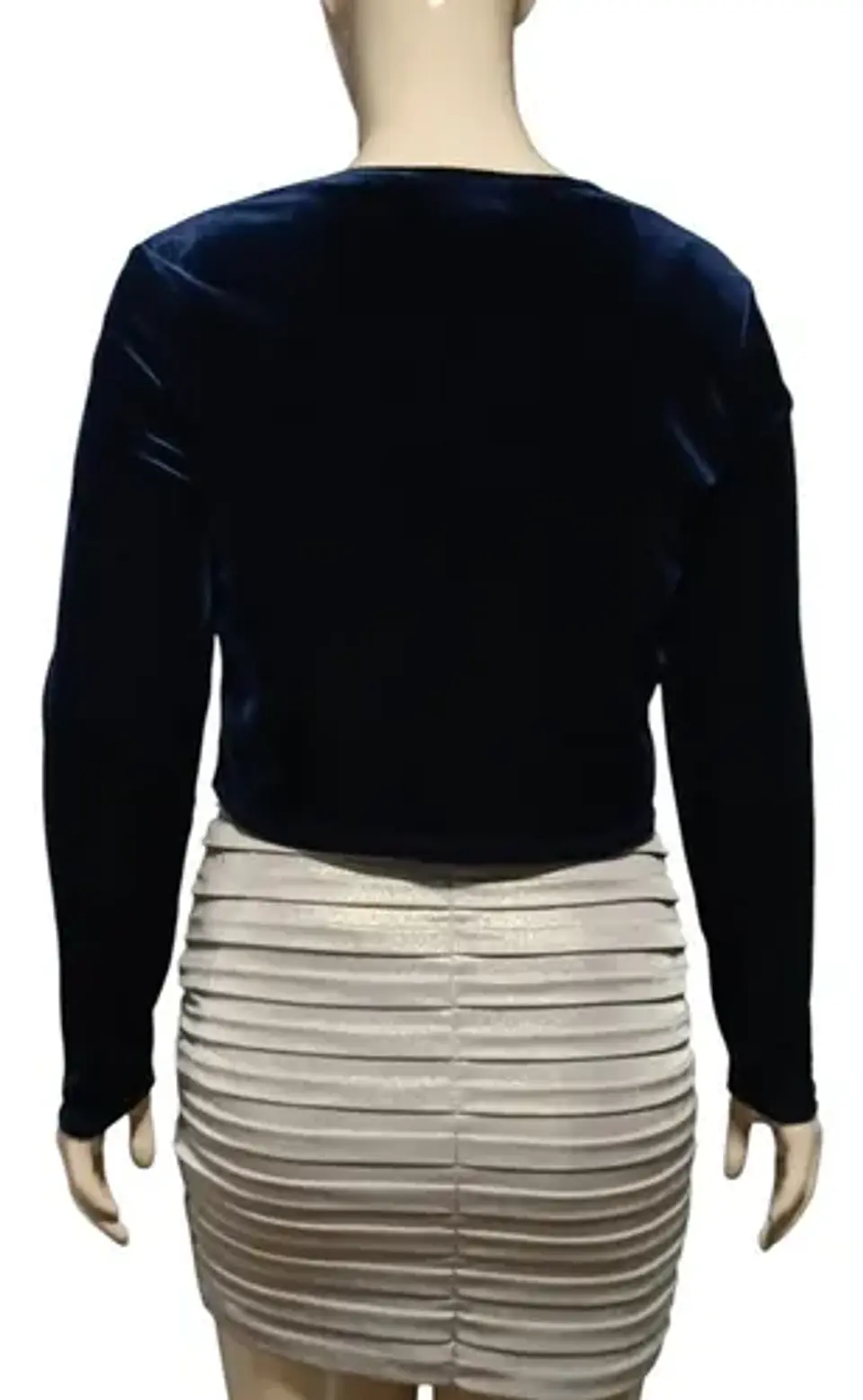 Bolero De Fiesta Azul De Terciopelo Importado Talla M 5