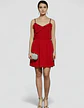 Vestido De Fiesta - Noche De Gasa Roja Marca Zara Talla L - Miniatura 2
