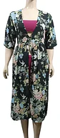Kimono Largo Floreado Negro Salida De Playa Mujer Talla M - Miniatura 3
