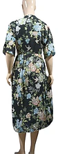 Kimono Largo Floreado Negro Salida De Playa Mujer Talla M - Miniatura 7