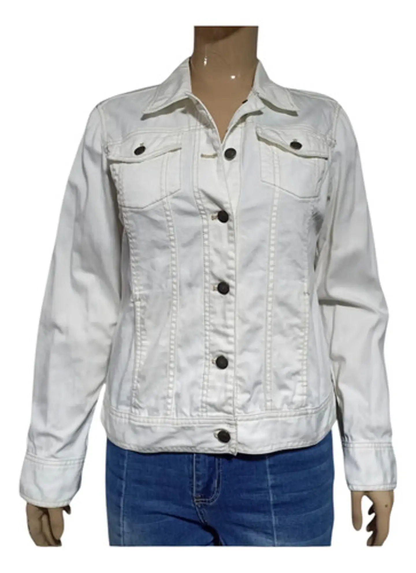 Chaqueta de Mezclilla Blanca Eddie Bauer - Talla M 5