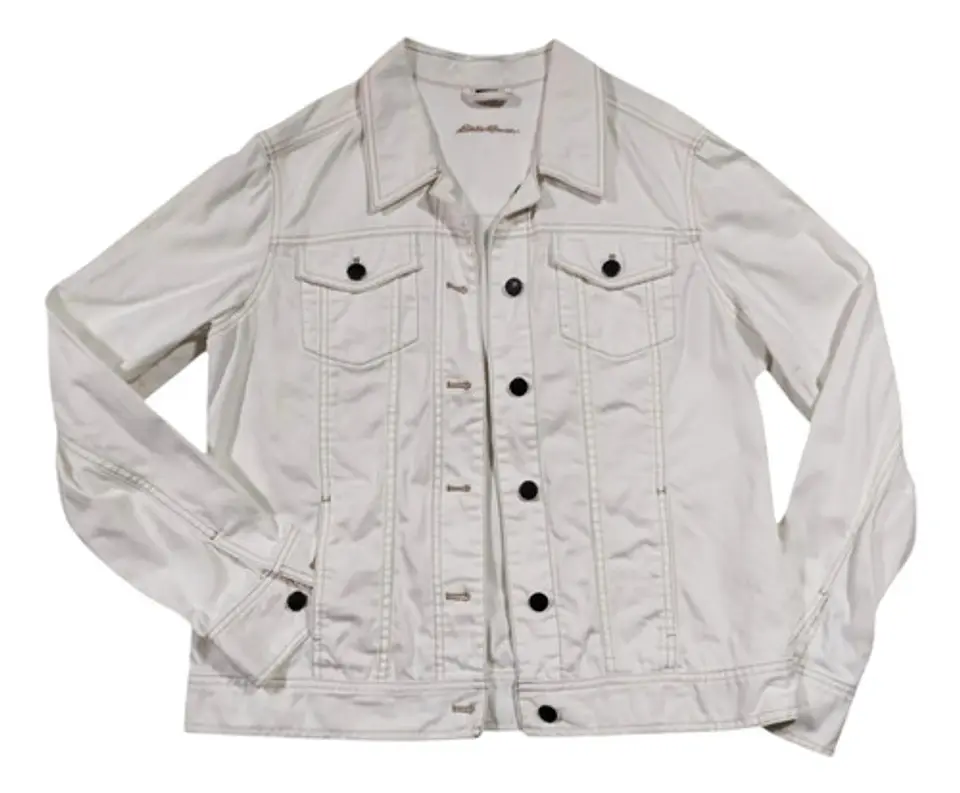 Chaqueta de Mezclilla Blanca Eddie Bauer - Talla M 7