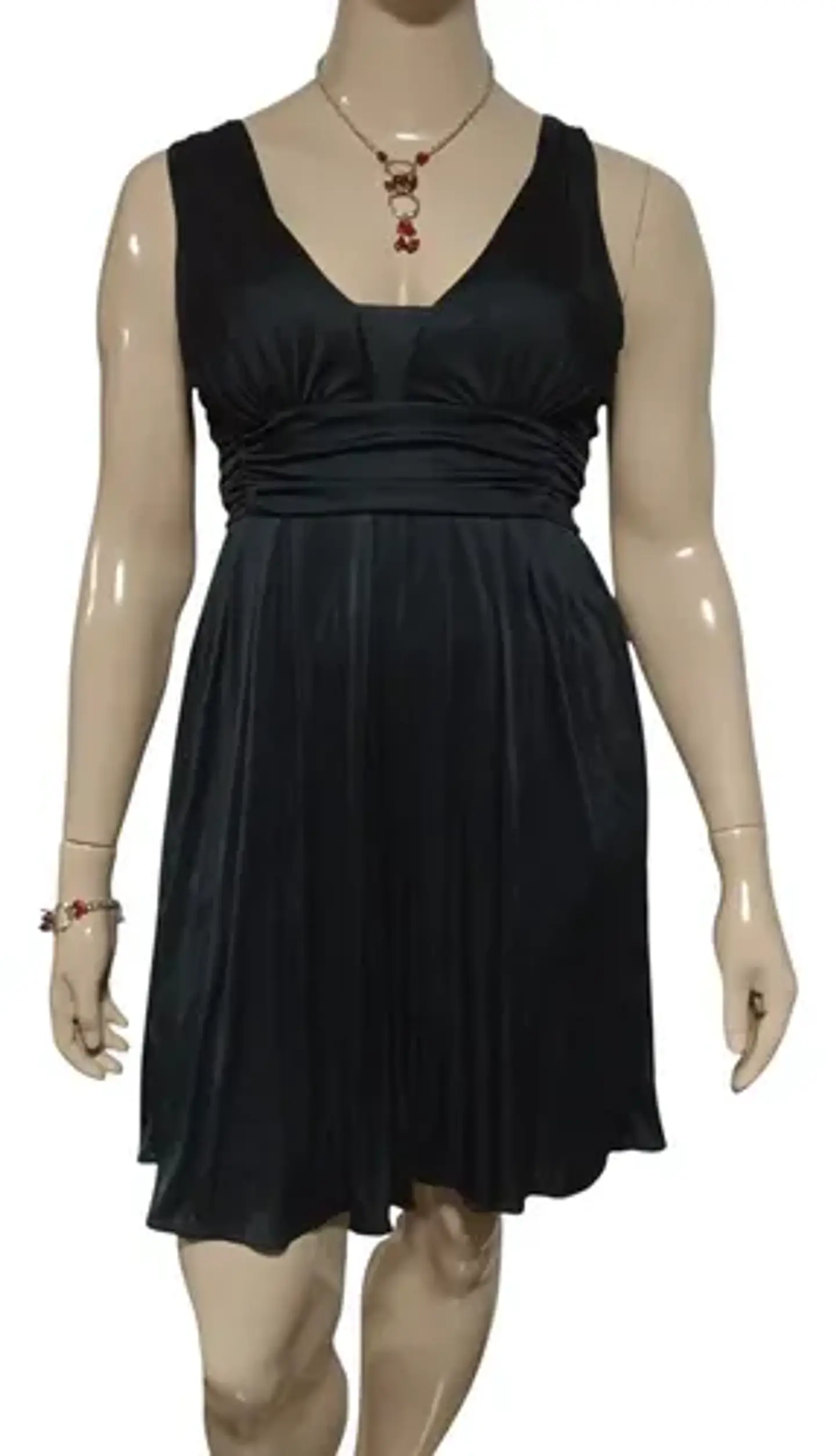 Vestido Negro Formal Fiesta Corto Sin Mangas Mango Talla L 2