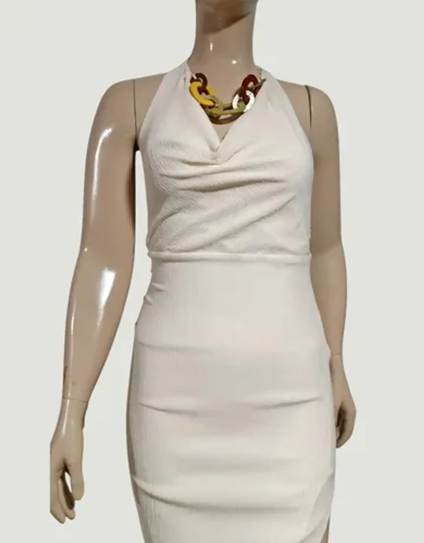 Vestido Zara Midi  Con Tajo Lateral Y Detalle De Cadena 4