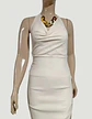 Vestido Zara Midi  Con Tajo Lateral Y Detalle De Cadena - Miniatura 4