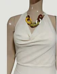 Vestido Zara Midi  Con Tajo Lateral Y Detalle De Cadena - Miniatura 5