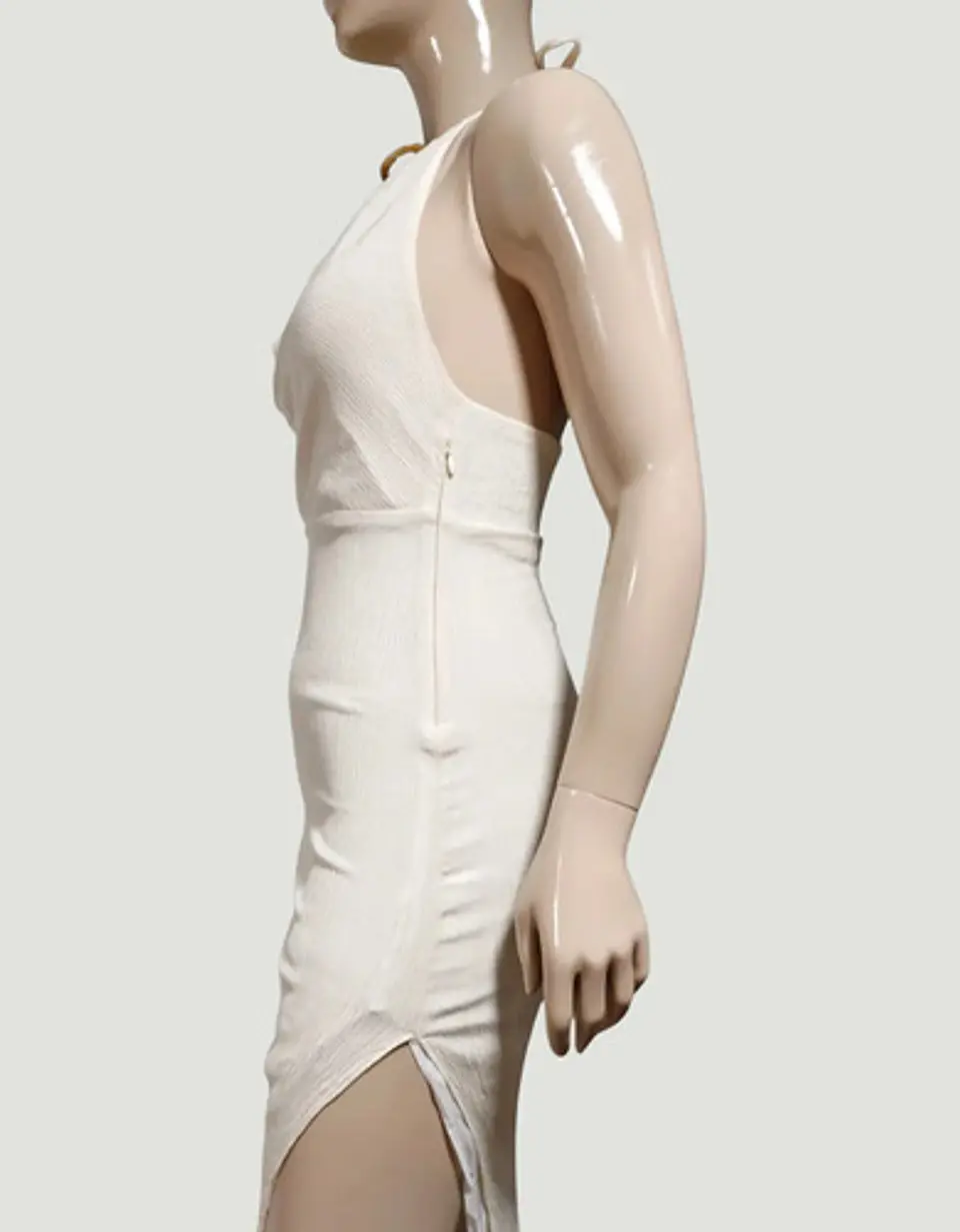 Vestido Zara Midi  Con Tajo Lateral Y Detalle De Cadena 6