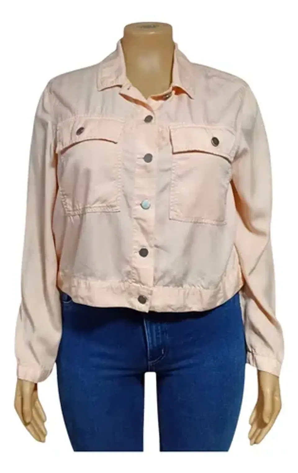 Chaqueta Corta Gap Liviana Color Damasco Talla Grande 2xl 2